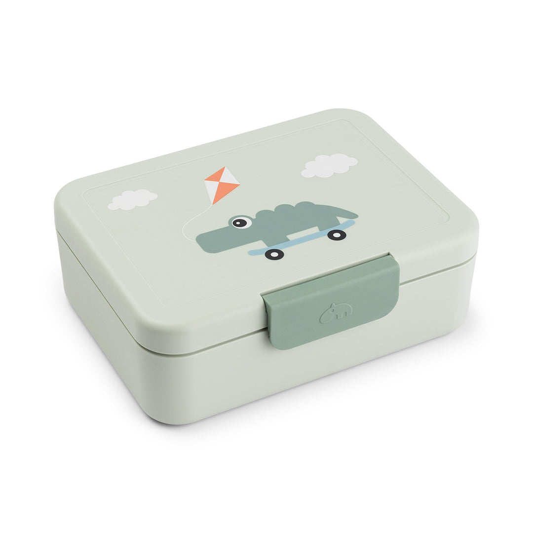 Lunchbox Done by Deer groen met verdeler en dierenvriendjes