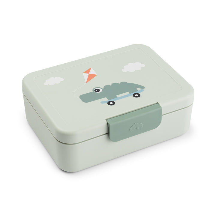 Lunchbox Done by Deer groen met verdeler en dierenvriendjes
