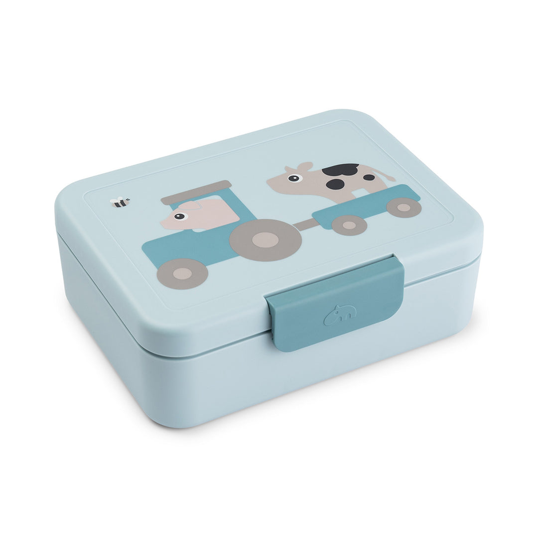 Lunchbox Done by Deer in blauw met verdeler en dierenvriendjes