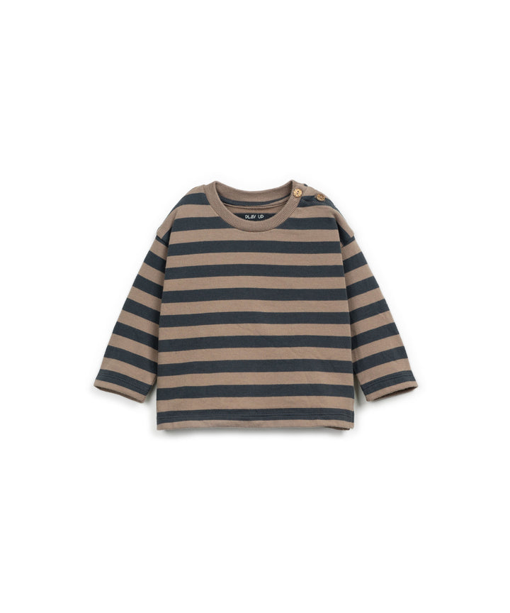 Play Up - T-shirt Jersey Striped Grafite