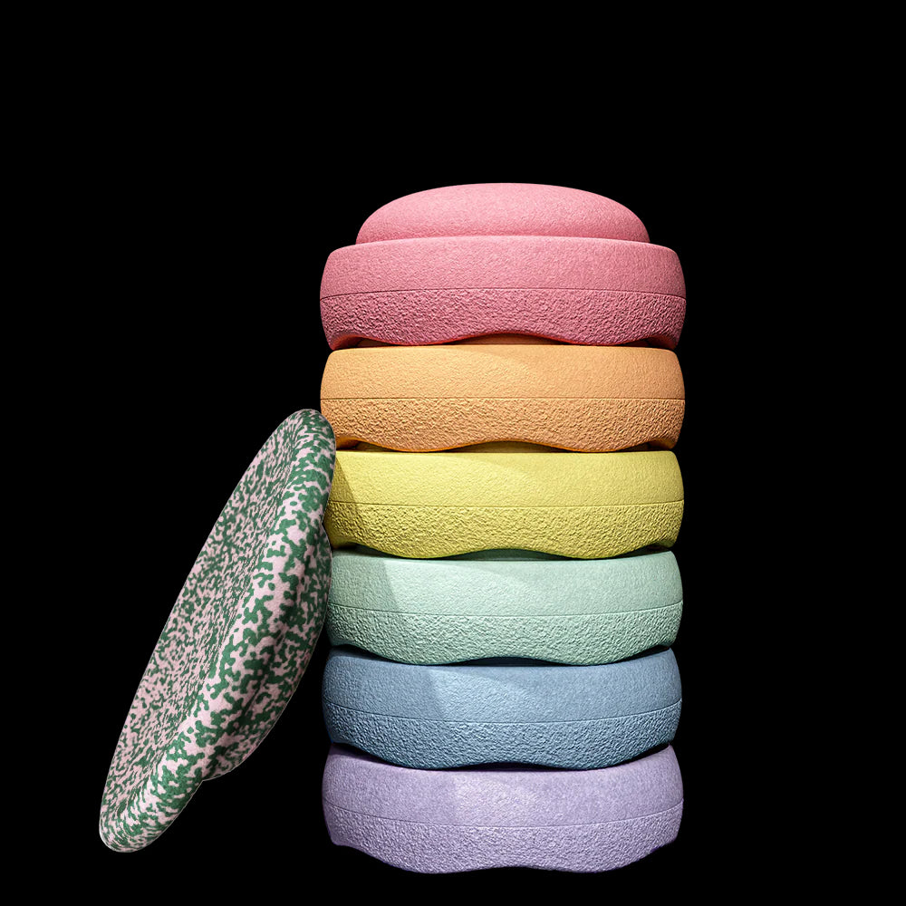 Stapelstein Original Rainbow Pastel kerstset met gratis blush balance board
