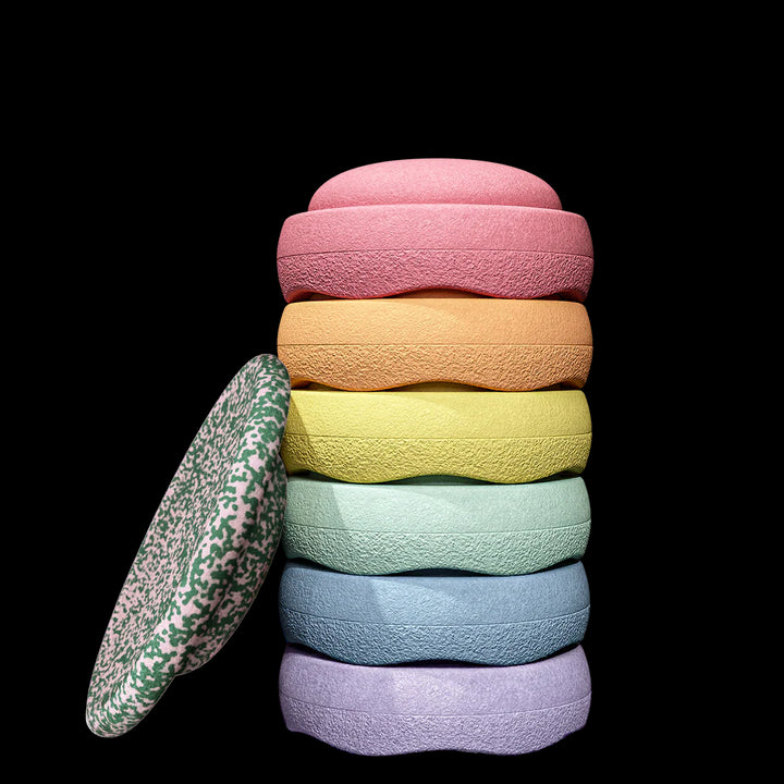 Stapelstein Original Rainbow Pastel kerstset met gratis blush balance board