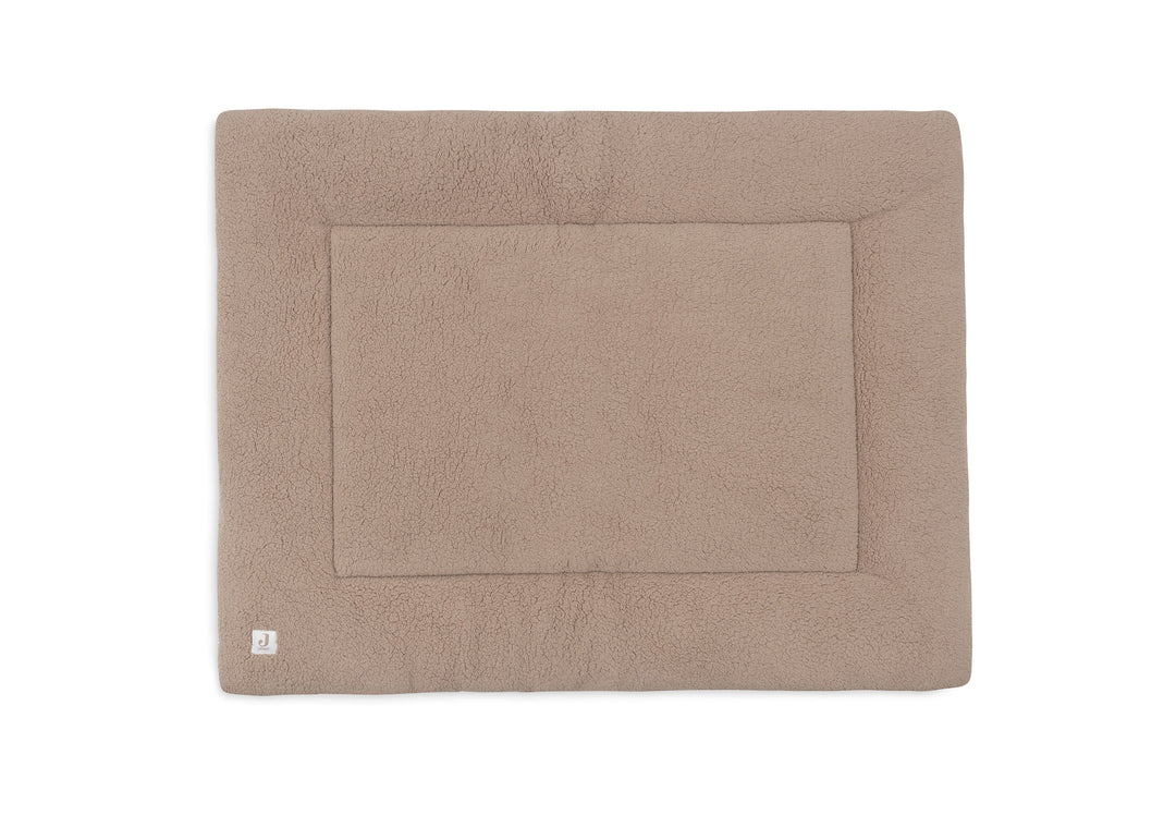 Jollein parklegger Cloudy Rib 75x95cm in Milky Coffee met teddy binnenkant