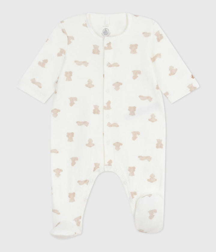 Petit Bateau pyjama teddybeerdesign in marshmallow en brun