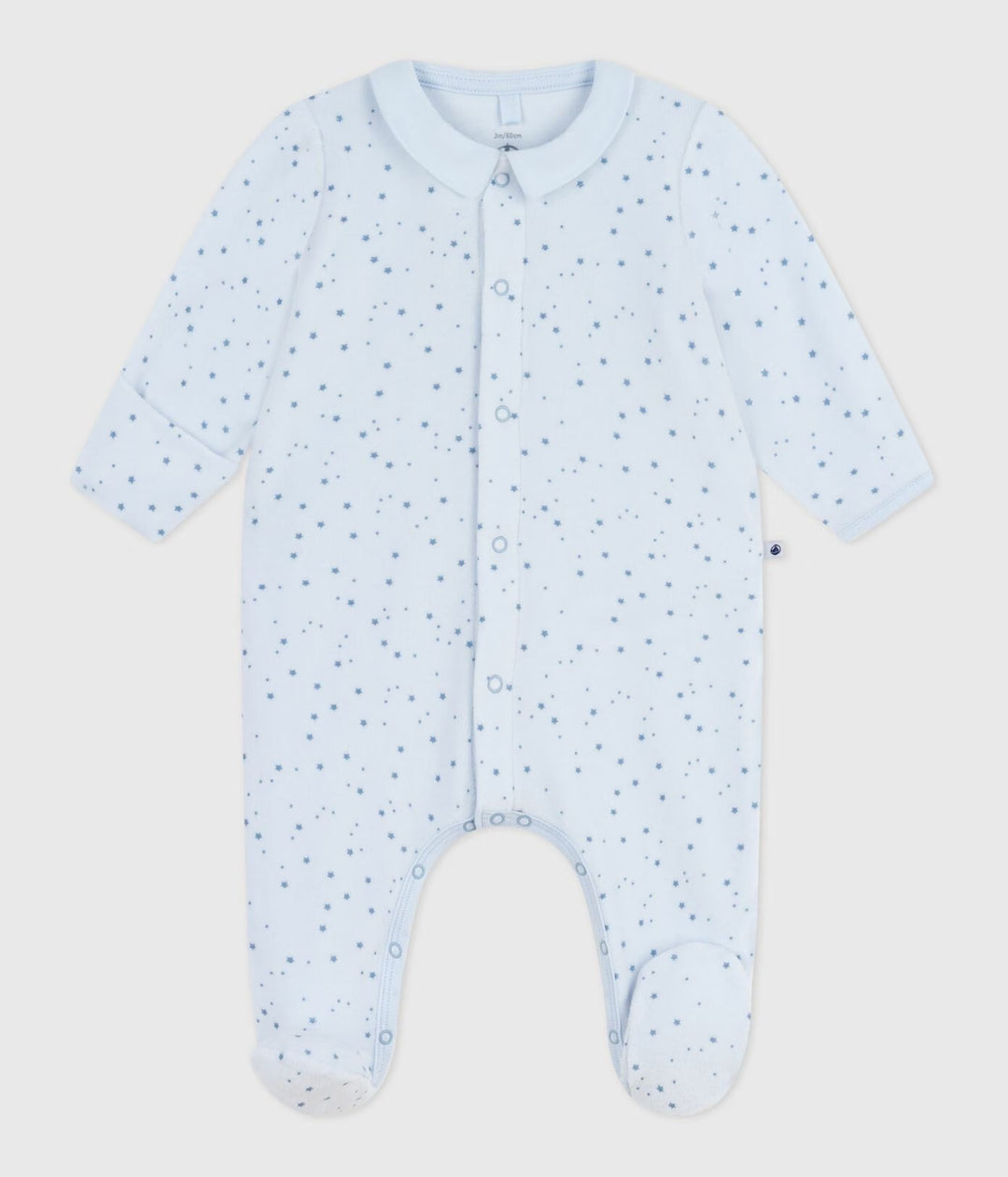 Petit Bateau baby pyjama met sterrenprint in blauw en wit