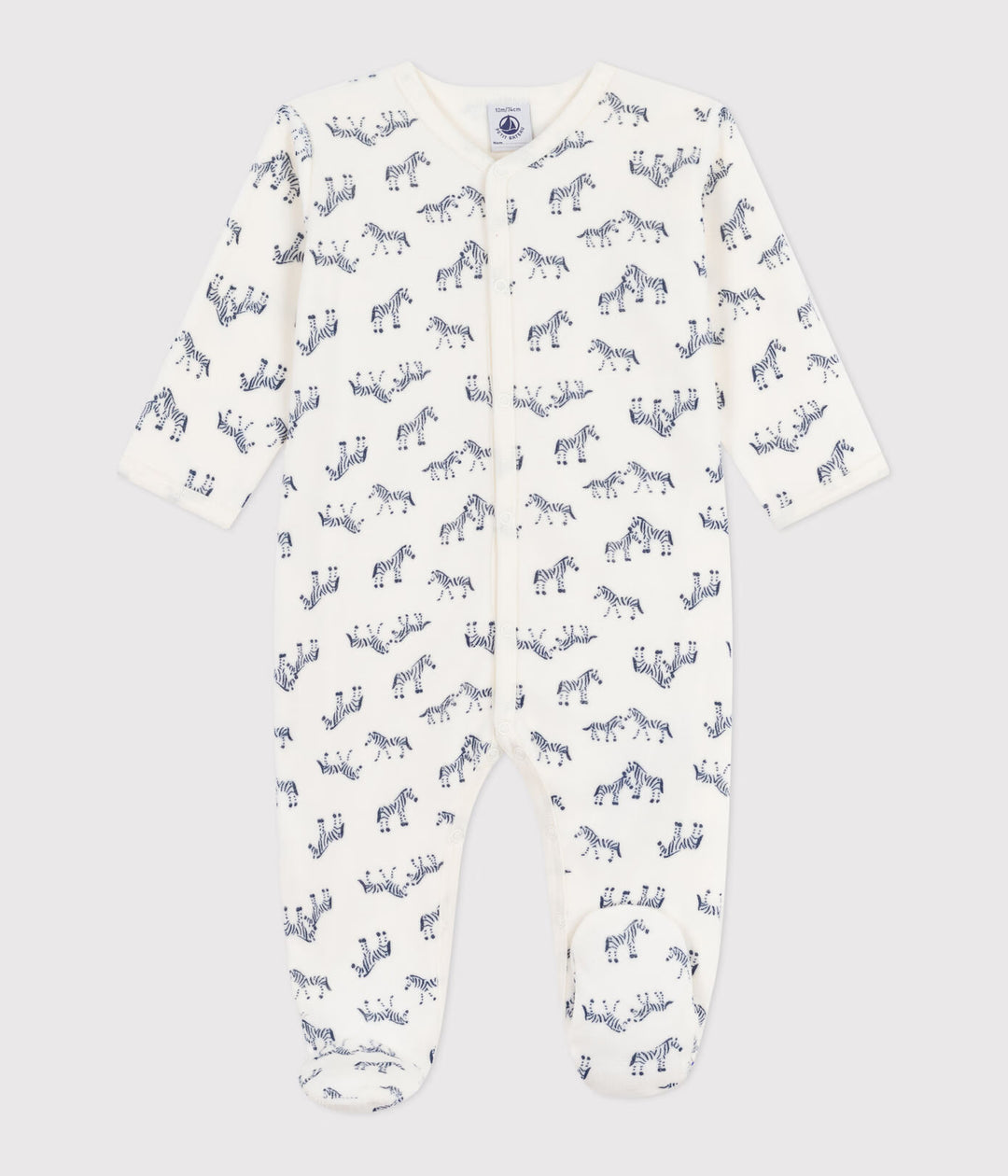 Petit Bateau pyjama met zebra print in Milk / Soir
