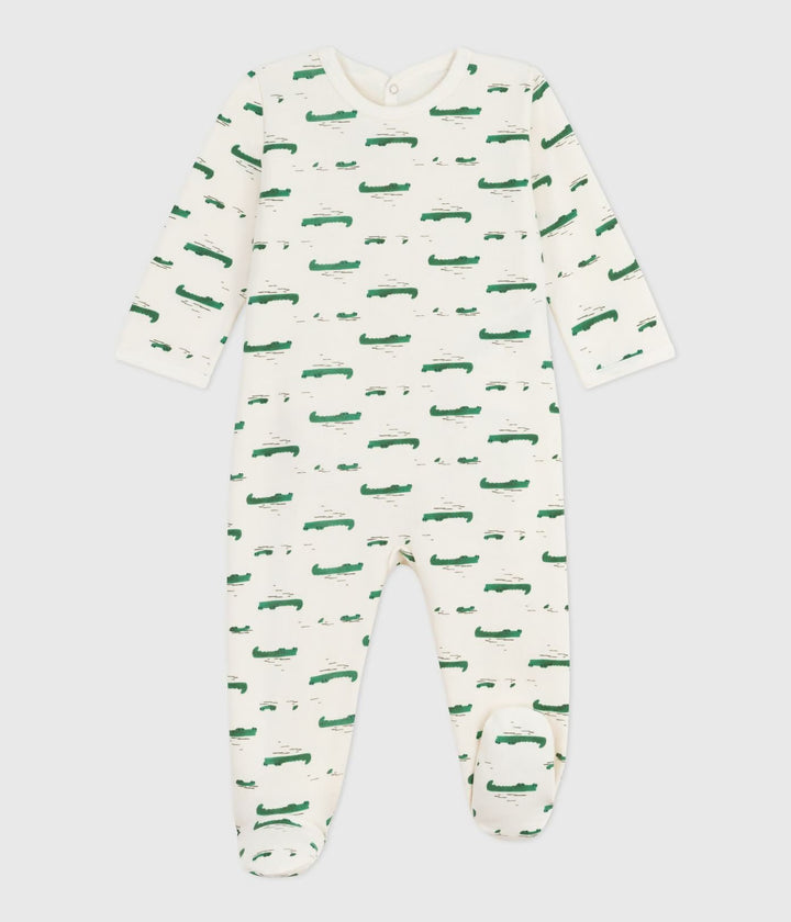 Petit Bateau pyjama met krokodillenprint in Milk / Multico
