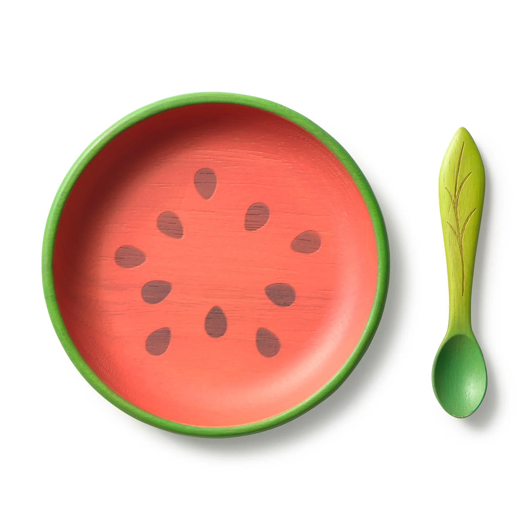 Oli & Carol houten eetset Wally the Watermelon voor baby's