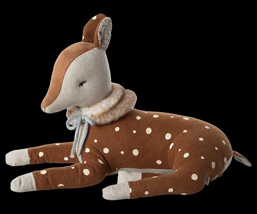 Maileg Cosy Bambi mintgroene knuffel met zachte katoenen afwerking