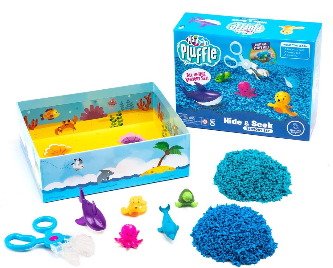 Learning Resources Playfoam Pluffle Hide & Seek Sensory Set met 3 kleuren zand