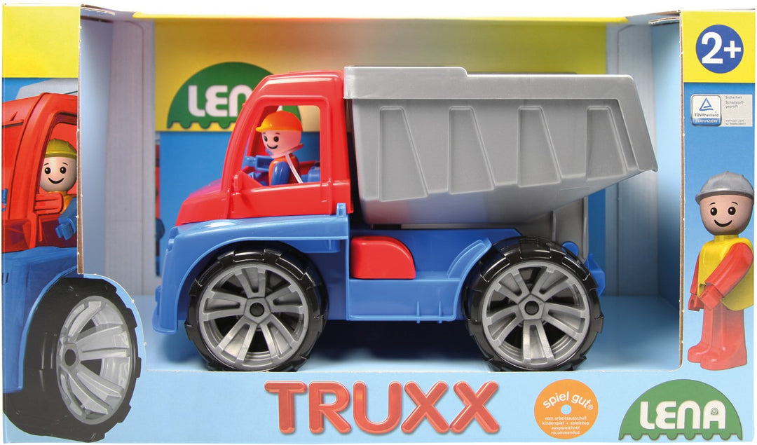 Lena TRUXX dump truck 27cm met speelfiguur en kantelbare bak, geel