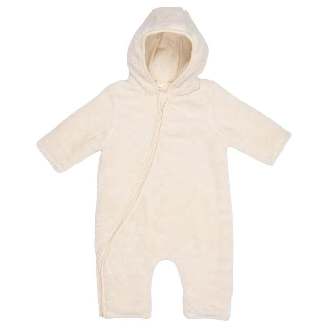 Koeka babypak Malmo in zachte teddy stof, kleur pebble