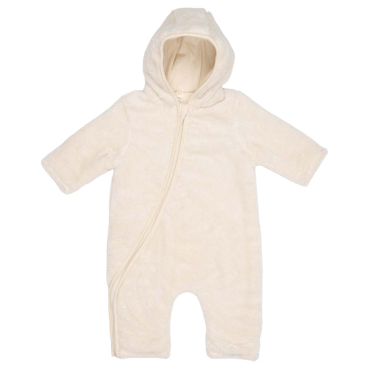 Koeka babypak Malmo in zachte teddy stof, kleur pebble
