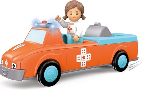 Toddys Anna Amby ambulance met frictiemotor, licht, geluid en verstelbare brancard