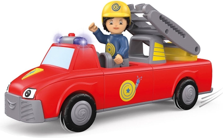 Toddys Harry Helpy brandweerwagen met frictiemotor, ladder en licht- en geluidseffecten