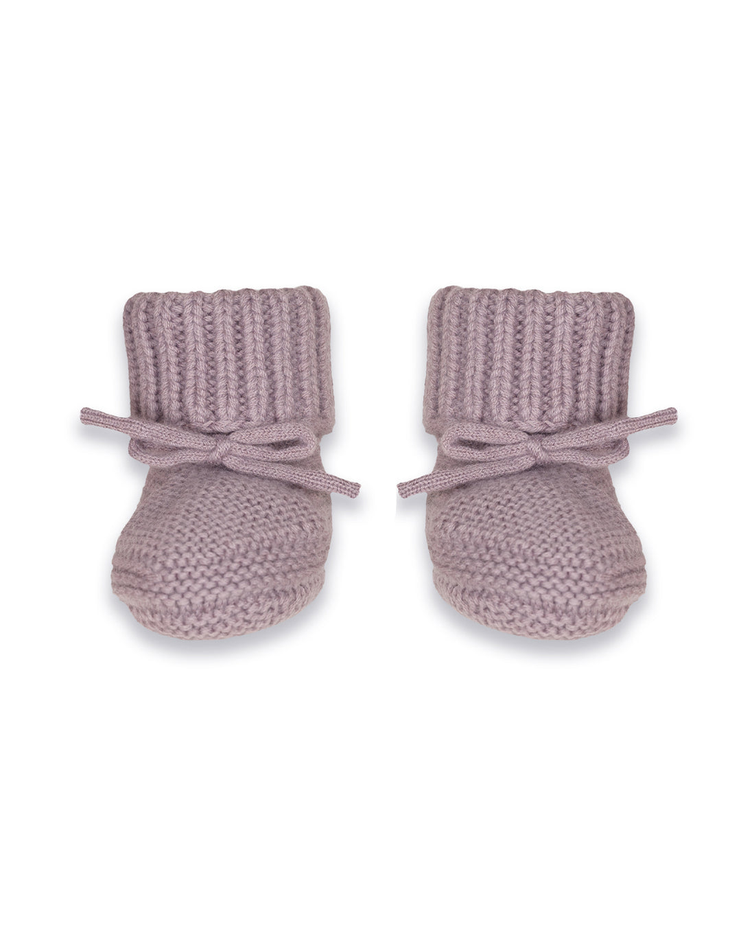 Roze Merino wollen babyslofjes van Lodger met striksluiting