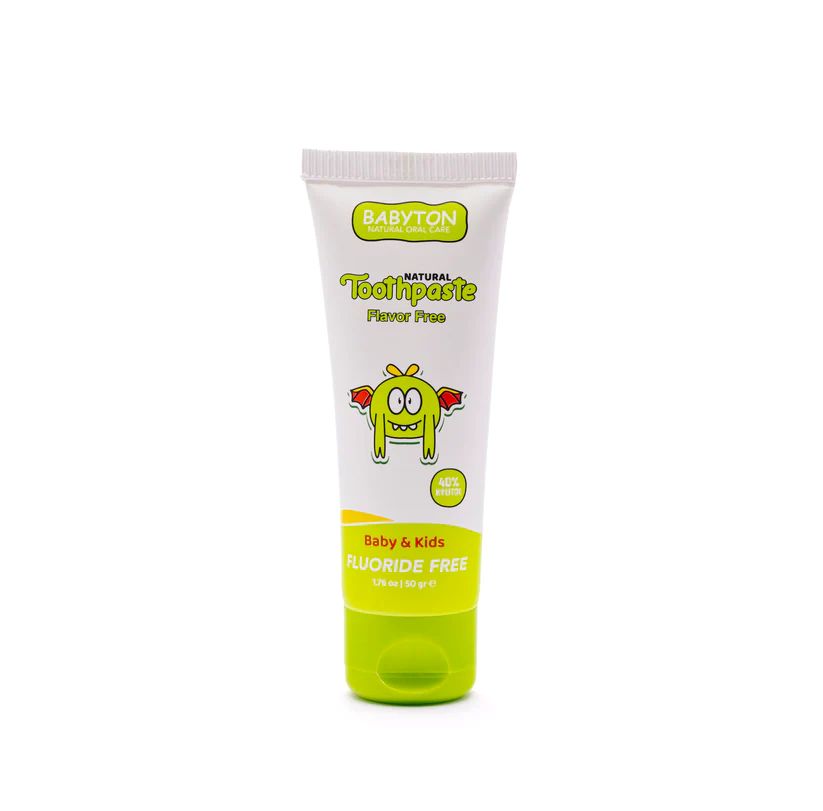 Babyton natuurlijke tandpasta zonder smaak, 50g tube voor baby’s