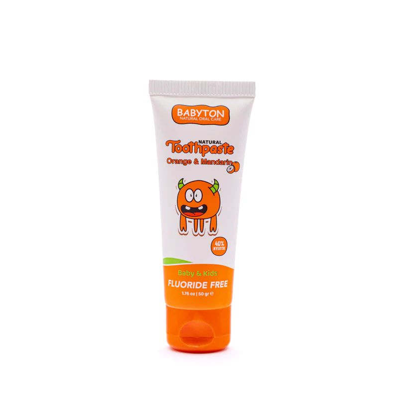 Babyton tandpasta met sinaasappel- en mandarijnsmaak, 50g tube