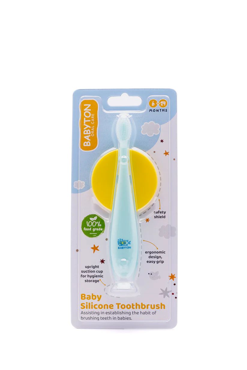 Babyton silicone tandenborstel met veiligheidsschild voor baby’s