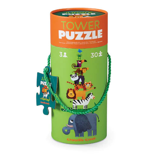 Kind speelt met Crocodile Creek junglepuzzel van 30 bakstenen