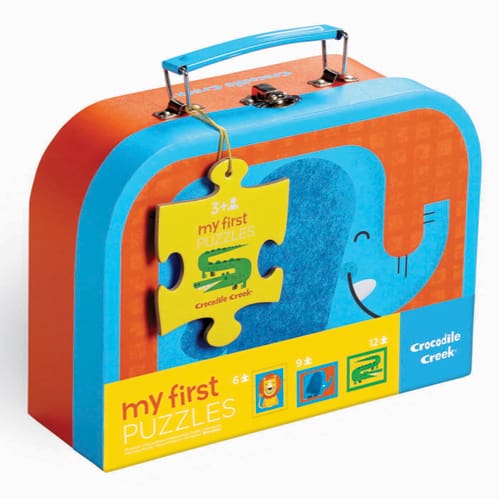 Kind maakt junglepuzzel uit Crocodile Creek puzzelkoffer