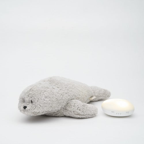 Moonie The Humming Seal grijs – knuffel met huilsensor en rustgevende geluiden