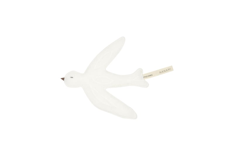 Nanami speendoekje birds in off-white fleece katoen met vogelprint