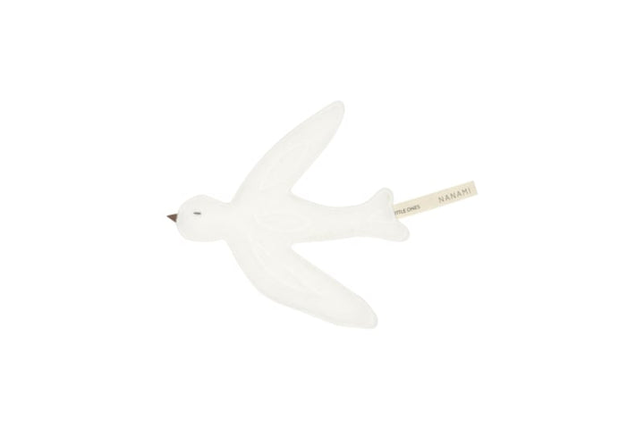 Nanami speendoekje birds in off-white fleece katoen met vogelprint