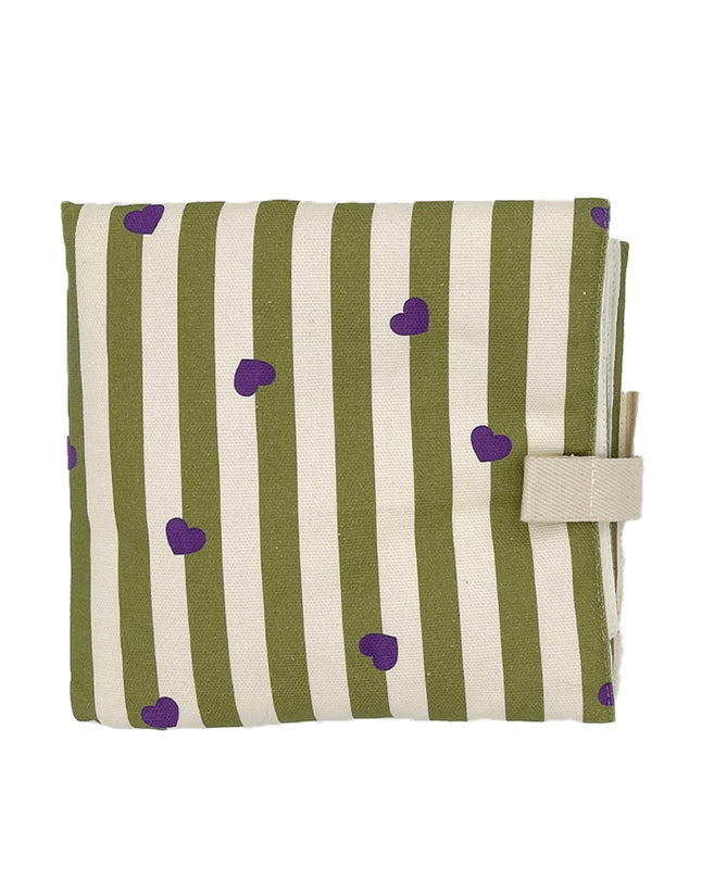 Milinane verzorgingsmatje Adam Stripe Love met ritsvak en magnetische sluiting