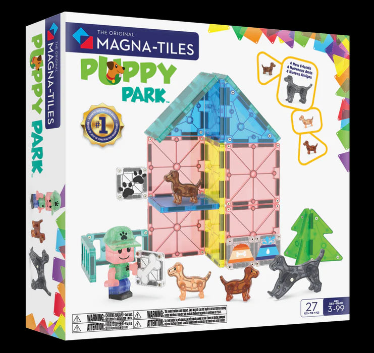 MAGNA-TILES Puppy Park – 27-delige magnetische speelset met hondenfiguren