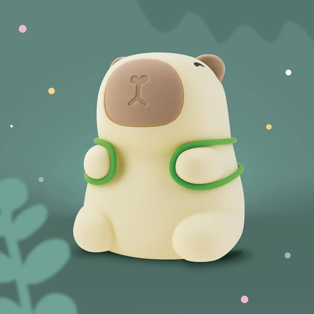 Geel LED nachtlampje Kapibara Tourist van Mary's, draadloos en dimbaar