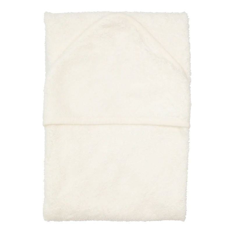 Witte Timboo badcape Daisy 74x74 cm met kap voor pasgeboren baby