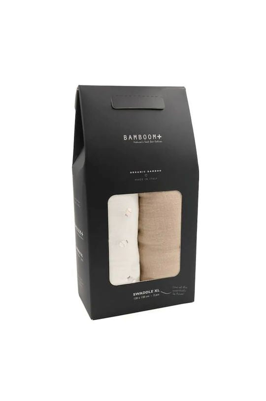 Set van 2 XL mousseline tetradoeken van Bamboom met vissenprint, 120x120 cm