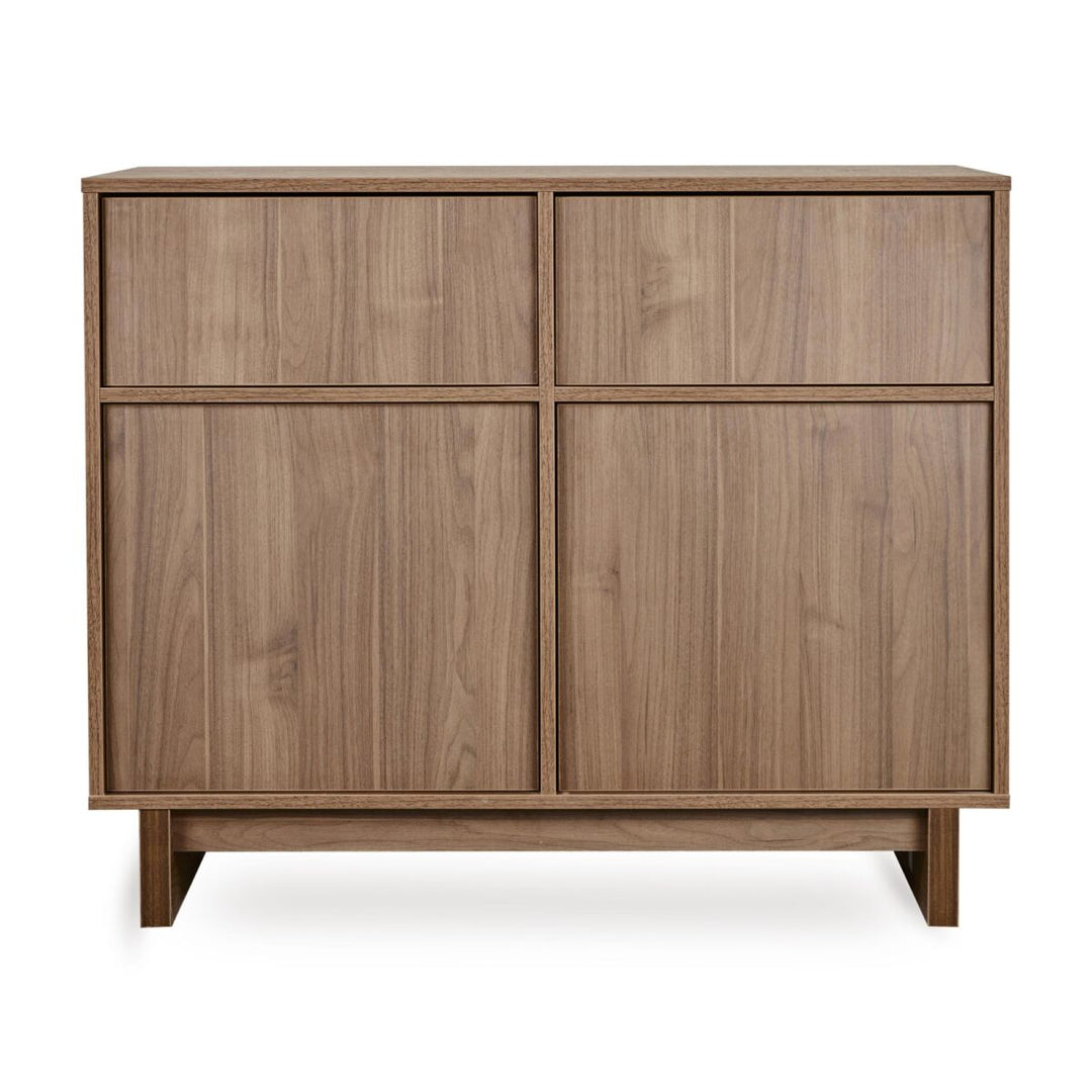 Quax Kyo commode met 3 lades in walnutkleur en houten poten