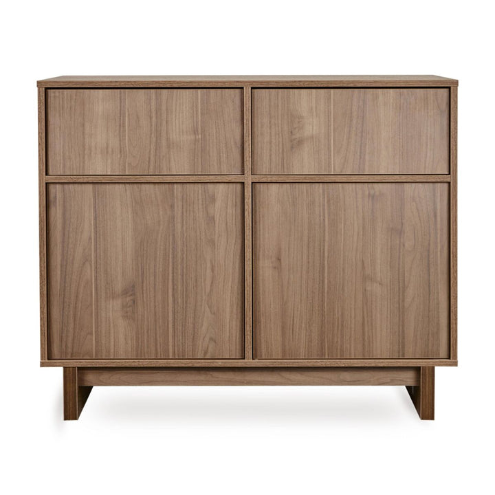 Quax Kyo commode met 3 lades in walnutkleur en houten poten