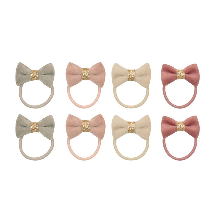 Roze Mimi & Lula haarelastiekjes met fluwelen strikjes