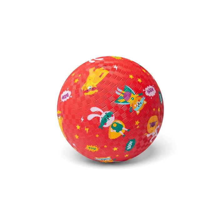 Rubberen sensorische bal met superheldenprint van Little L, 18cm
