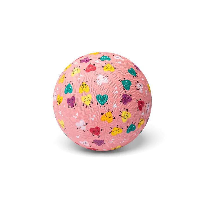 Little L sensorische rubber bal met hartjesprint, 13 cm groot