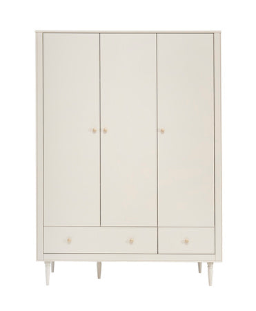 Pinio Petite kast met 3 deuren in champagnekleur met houten poten