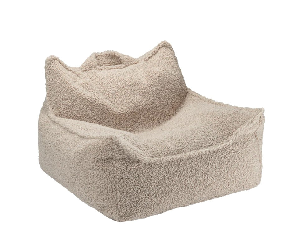 Wigiwama zitzak lounge chair in biscuitkleurige corduroy stof voor kinderen