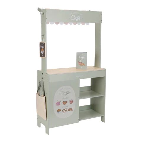 Little Dutch houten marktkraam met luifel, krijtbord en accessoires