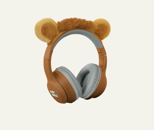 KIDYEARS Lion hoofdtelefoon met Bluetooth en volumebegrenzing tot 85 dB, kindvriendelijk ontwerp
