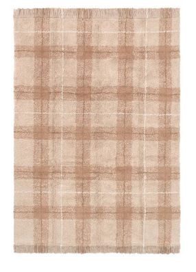 Wasbaar kindertapijt tartanpatroon in roze van Lorena Canals 90x120 cm