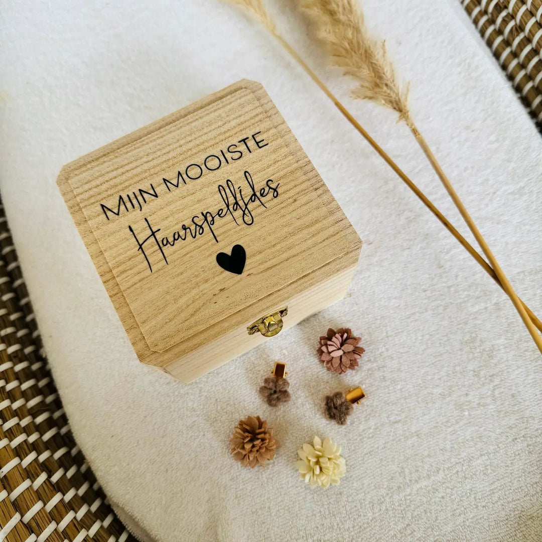 Bibi Kidz bewaarkistje voor haarspeldjes – vierkant opbergdoosje voor kind