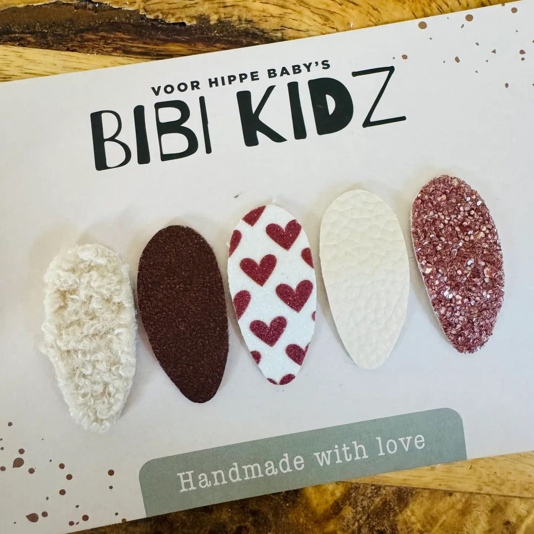 Bibi Kidz haarspeldjes Bibi 2 – antislip babyspeldjes met imitatieleer