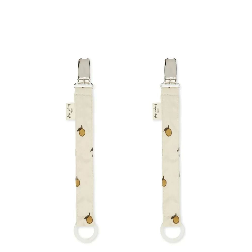 Konges Slojd speenkettingen Lemon design, 2-pack biologisch katoen