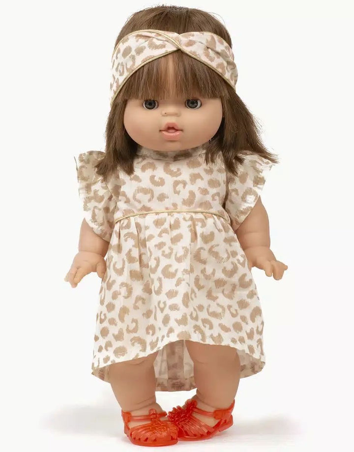 Minikane panterjurk en hoofdband set voor Gordis-poppen 34-37 cm