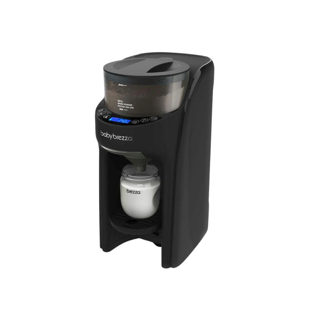Baby Brezza Formula Pro Advanced flesvoedingsapparaat in zwart met digitaal display