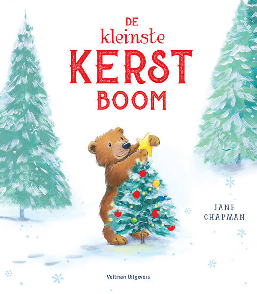 Kinderboek "De Kleinste Kerstboom" met sneeuw, kerstboom en hartverwarmende illustraties.