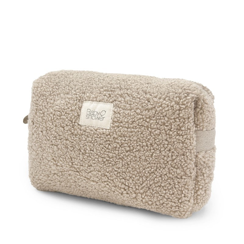 Toilettas Camila van Babyshower met Latte Doodle print en geplastificeerd interieur